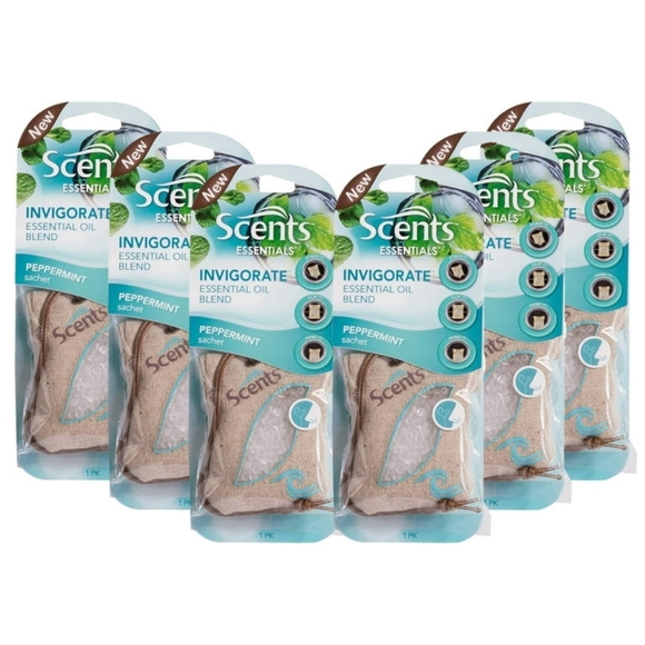 NWT 》3×《 SCENTS ESSENTIALS INVIGORATE ESSENTIAL OIL BLEND PEPPERMINT SACHETS! - Picture 11 of 11